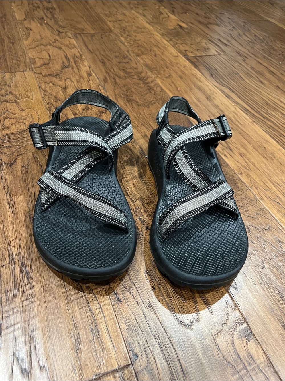 Chaco Black and Gray Adjustable Strap Sandals